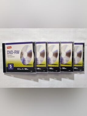 5-Pack Rewritable DVD-RW 4.7GB 120min Disks - computer PC